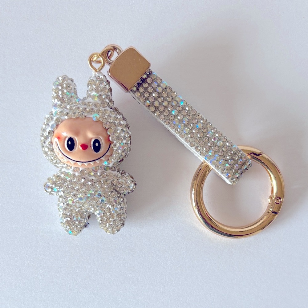 ☀️ Silver Fashion Labubu Rhinestone Key Chain - Picture 2 of 4